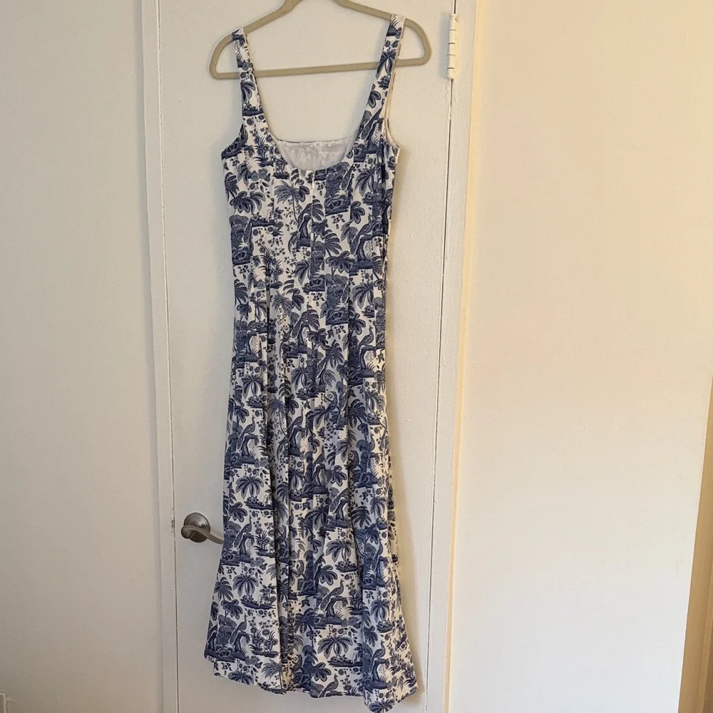 STAUD Blue and White Printed Maxi Dress - Picture 6 of 8